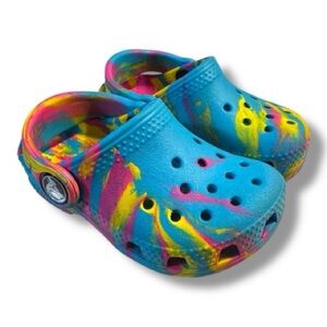 CROCS Kids Classic Marble Colorful Tie-Dye Clogs
